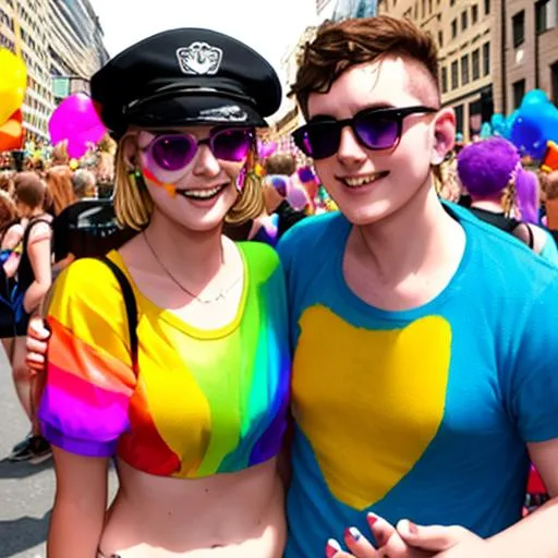 Pansexual Couple At A Pride Parade Openart 4536