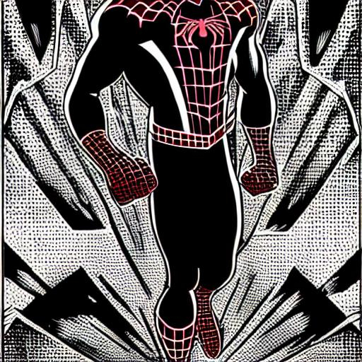 Create a spiderman colouring book easy