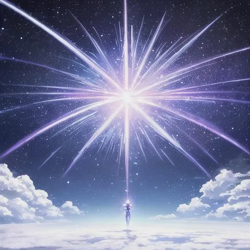 Prompt: anime opening Full-body detailed masterpiece, fantasy, high-res, quality upscaled image, perfect composition, trails in the sky, sora no kiseki, blue moonlight background, flaming greatsword