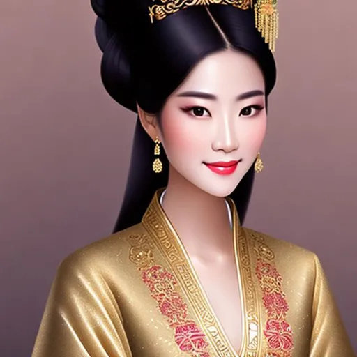 Prompt: Animated portrait of Chinese princess