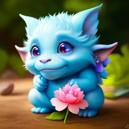 Prompt: Extremely Ultrarealistic Photorealistic cute Troll creature holding a flower, by James Jean and Android Jones: Jeff Koons: Erin Hanson: Joe Fenton: Dan Mumford: professional photography, natural lighting, volumetric lighting maximalist photoillustration 8k resolution concept art intricately detailed, complex, elegant, expansive, fantastical: