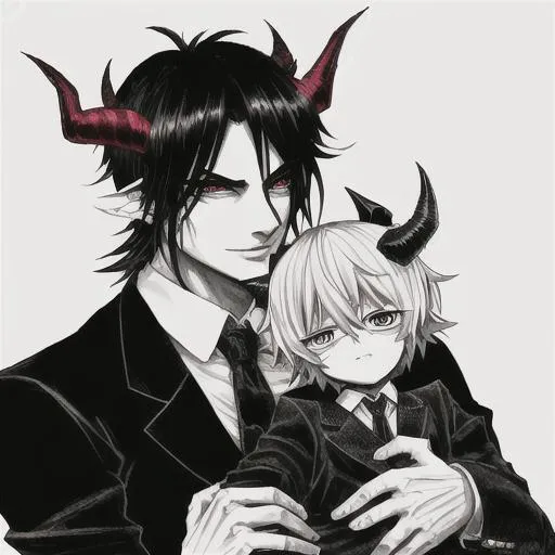 Prompt: Satan and his son