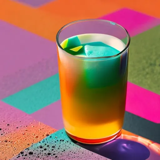 Prompt: a multi-color beverage