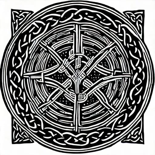 Prompt: kronos drawn in celtic 