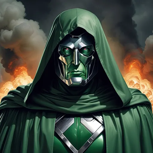 Prompt: president Donald trump as the villain dr doom