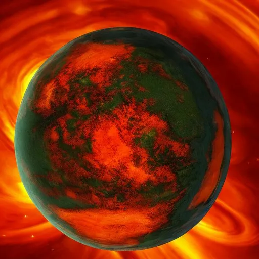 Prompt: planet earth as a sanguine orange