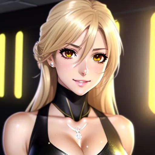 Prompt: semi-realistic anime girl, skin highlights, hair highlights, sweat,
blushing, movie scene, adult researcher, glamour, cleavage,
wonderful face, very detailed face, extremely detailed face, highly detailed face, soft smile, happy,
perfect face, perfect eyes, perfect teeth, perfect body, perfect anatomy, beautiful body, trending on instagram, trending on tiktok, trending on artstation, trending on cgsociety, white sclera,
photorealistic, masterpiece, cinematic, 16k artistic photography, epic, drama, 
romance, glamour, beauty, 
cinematic lighting, dramatic lighting, insanely detailed, soft natural volumetric cinematic lighting, award-winning photography, rendering, hd, high definition, 
highly detailed