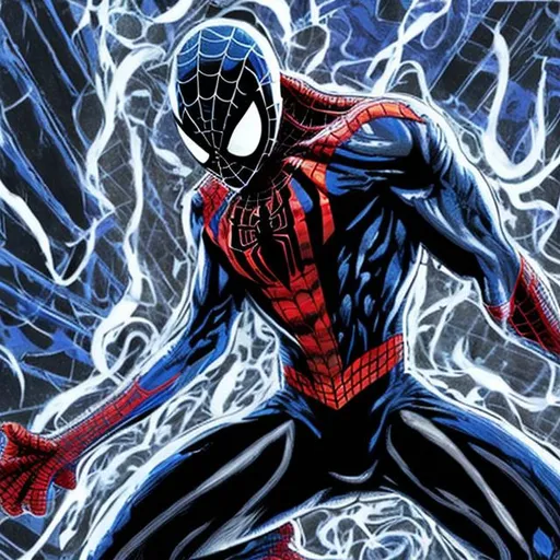 Prompt: spiderman symbiote goes ultra instinct