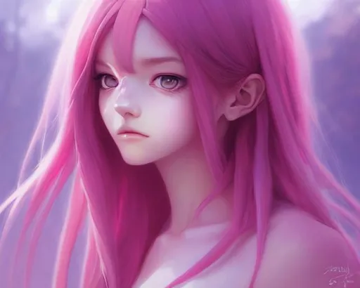 Prompt: Demon girl pink Closeup face portrait of a {person}, smooth soft skin, big dreamy eyes, beautiful intricate colored hair, symmetrical, anime wide eyes, soft lighting, detailed face, by makoto shinkai, stanley artgerm lau, wlop, rossdraws, concept art, digital painting, looking into camera 