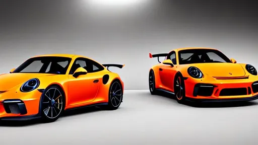 Prompt: product shot of the newest porsche 911 Gt3, with bold vibrant colors, 3d blender render, modular contrsuctivism, at the track, physically based rendering,