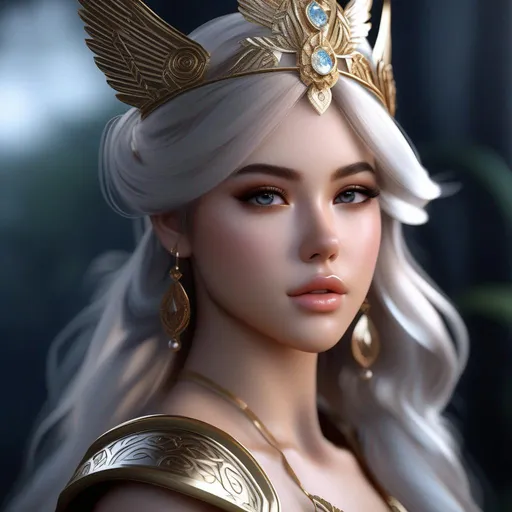 Prompt: {{{{highest quality absurdres best stylized award-winning digital painting lifelike stylized character concept masterpiece with perfect raytracing}}}} of hyperrealistic intricately hyperdetailed wonderful stunning beautiful gorgeous cute lifelike posing feminine 22 year {{{{valkyrie warrior goddess}}}} with {{hyperrealistic hair}} and {{hyperrealistic perfect beautiful lifelike eyes}} wearing {{hyperrealistic perfect valkyrie armor}} with deep visible exposed cleavage and abs in a hyperrealistic intricately hyperdetailed fitting background with atmosphere, best elegant octane behance cinema4D rendered stylized epic film poster splashscreen videogame trailer character portrait photo closeup {{hyperrealistic stunning cinematic style with lifelike skin details and reflections}} in {{hyperrealistic intricately hyperdetailed perfect 128k highest resolution definition fidelity UHD HDR superior photographic quality}},
hyperrealistic intricately hyperdetailed wonderful stunning beautiful gorgeous cute natural feminine lifelike face with romance glamour soft skin and red blush cheeks and perfect cute nose eyes lips with sadistic smile and {{seductive love gaze directly at camera}},
hyperrealistic perfect posing body anatomy in perfect epic cinematic stylized composition with perfect vibrant colors and perfect shadows, perfect professional sharp focus RAW photography with ultra realistic perfect volumetric dramatic soft 3d lighting, trending on instagram artstation with perfect epic cinematic post-production, 
{{sexy}}, {{huge breast}}