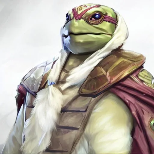 Prompt: D&D Turtle Druid, Ninja Turtle Style, burgundy scarf, marvel, intricate, no cover on eyes, highly detailed, smooth, handsome, portrait, profile, intricate, detailed, volumetric lighting, scenery, digital painting, highly detailed, artstation, sharp focus, holding symbol of torm, illustration, concept art, ruan jia, steve mccurry

