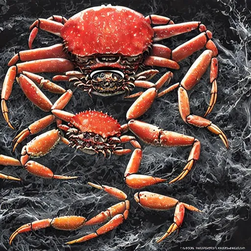 Prompt: Crab zombie horror from space. Masterpiece, photo, photorealistic, high quality, 