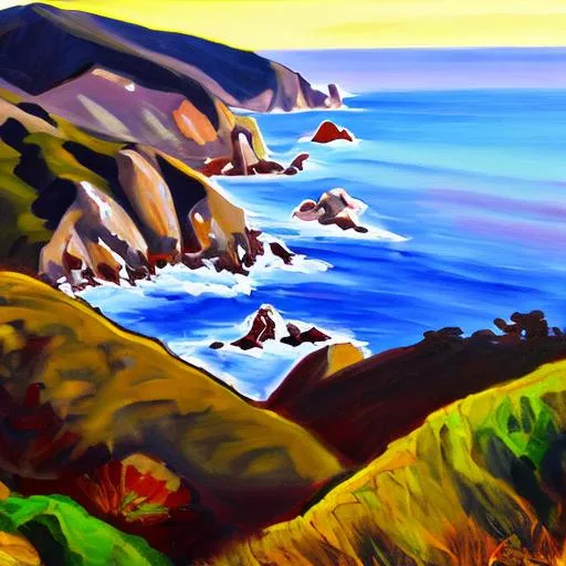 Prompt: Painting Big Sur, California. 