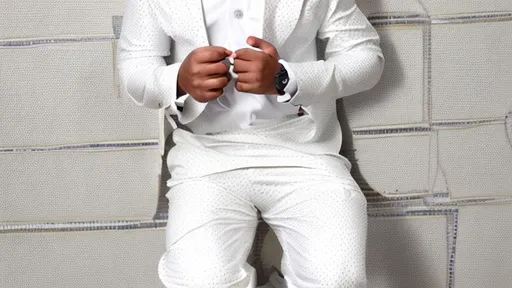 Prompt: Wearing a white suite and long trouser 