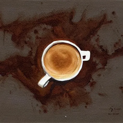 Prompt: coffee stain painting