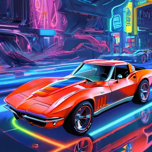 Prompt: "super ultra maga hyperdetailed hyerrealistic portrait of a 1965 corvette in a delirium of the endless infinite,  bright neon vivid colourful articulate make up, the sandman, made by caravaggio stanley artgerm lau wlop rossdraws artstation cgsociety 8k 3D concept art cgsociety octane render"
