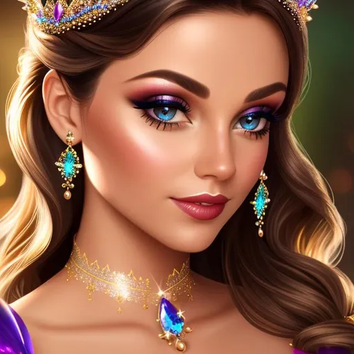 Prompt: Pixie dust princess, facial closeup