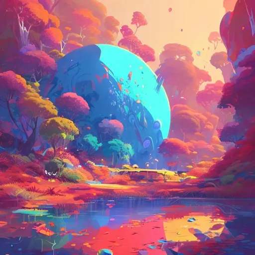 Prompt: nature, vibrant, colorful, bright, subtle, cartoon, professional, concept art, artistic