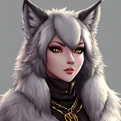 Prompt: anthro furry female wolf