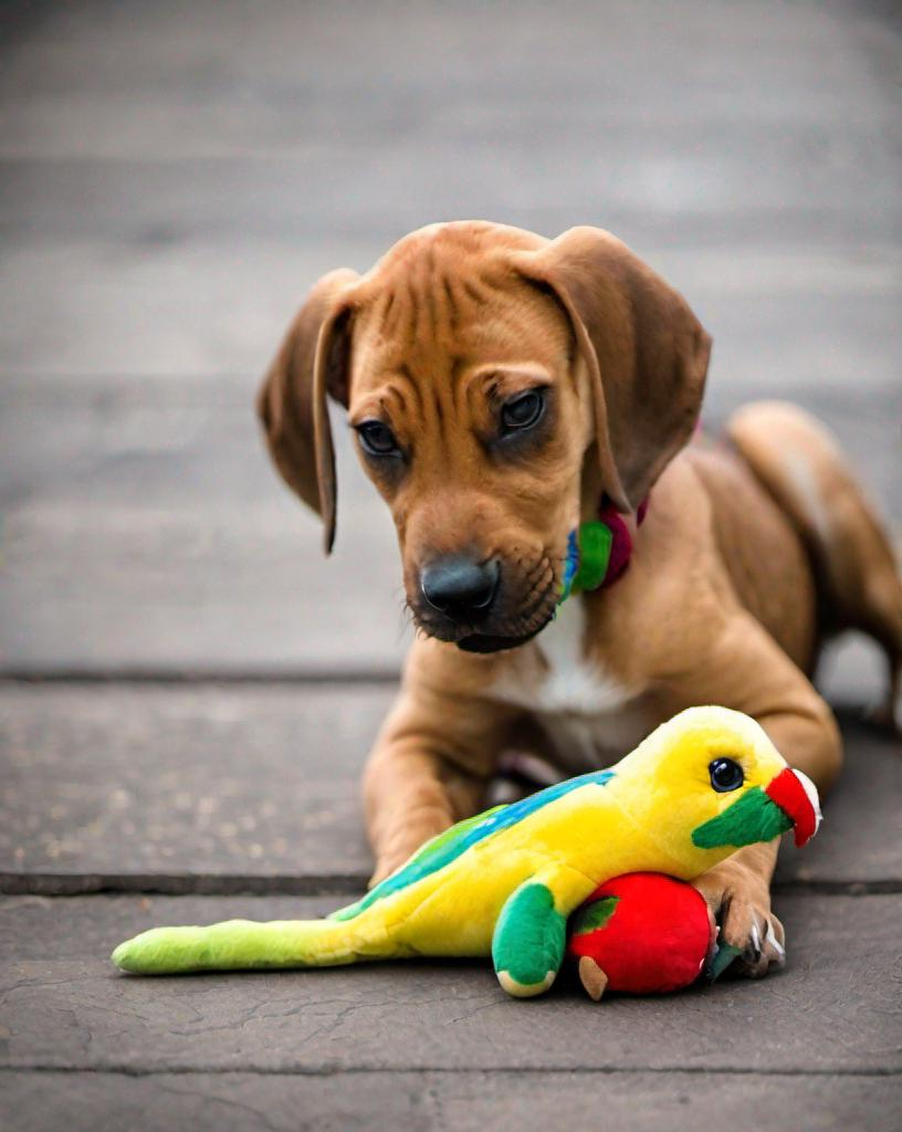Photo of a (Rhodesian ridgeback beagle mix) puppy c...