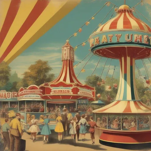 vintage amusement park art