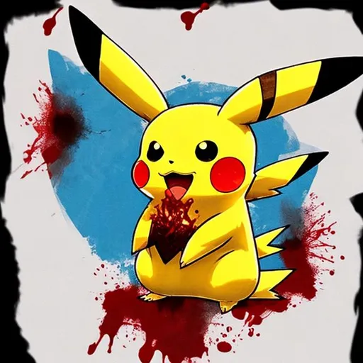 Prompt: pikachu blood