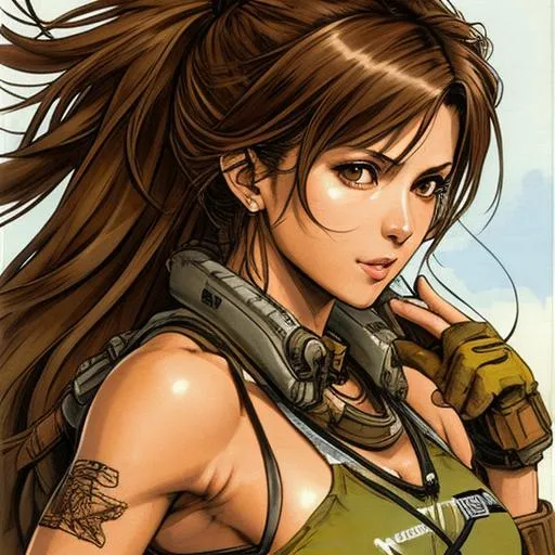 Prompt: (((Yoji Shinkawa))), sticker of ultra detailed portrait of Marisa Tomei, 25 years old, as Tribal warrior,  high quality cell shaded illustration in post apocalyptic style by Yoji Shinkawa, ((full body)), dynamic pose, perfect anatomy, centered, freedom, soul, brown long hair, approach to perfection, cell shading, 4k , cinematic dramatic atmosphere, watercolor painting, global illumination, detailed and intricate environment, artstation, concept art, fluid and sharp focus, volumetric lighting, cinematic lighting, Artby Ilya Kuvshinov,