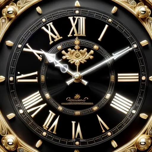 Prompt: Create the state-of-art image of an high-end classical clock face design {{realistic dial and quadrant, realistic bezel, realistic clock indices shown in numerals, exquisite highly detailed genuine clock hands, Octane 3D, UHD engine 5, HDR, 256K}} volumetric light, clarity, high contrast, nebula HD, intricate detailes of background.