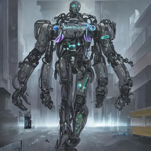 Prompt: a robot biopunk cyberpunk unit. android mechanical unit