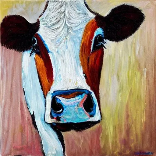 Prompt: Modern art of cow