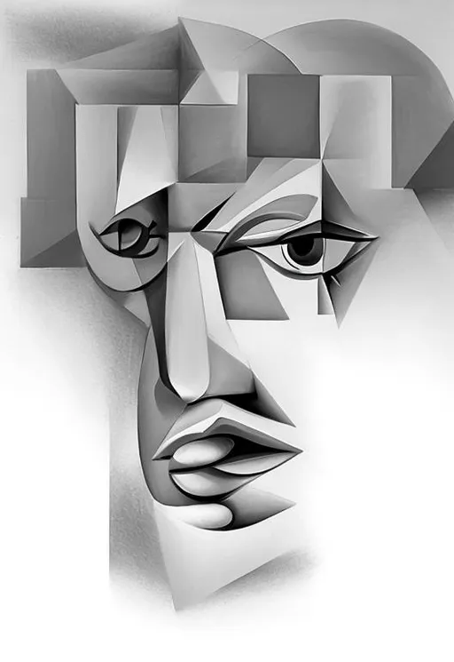 Prompt: Cubistic woman face Picasso style
