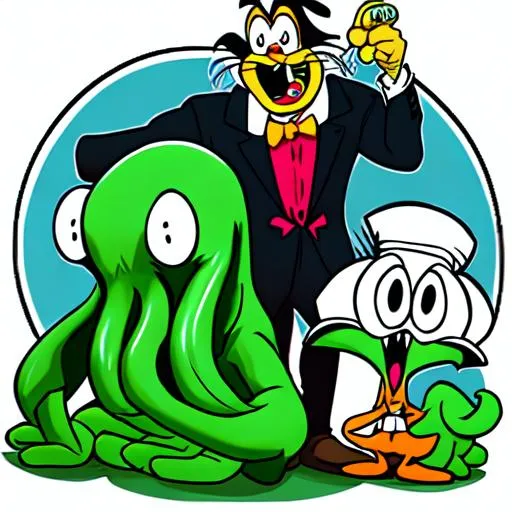 Prompt: Looney toons with Cthulhu 