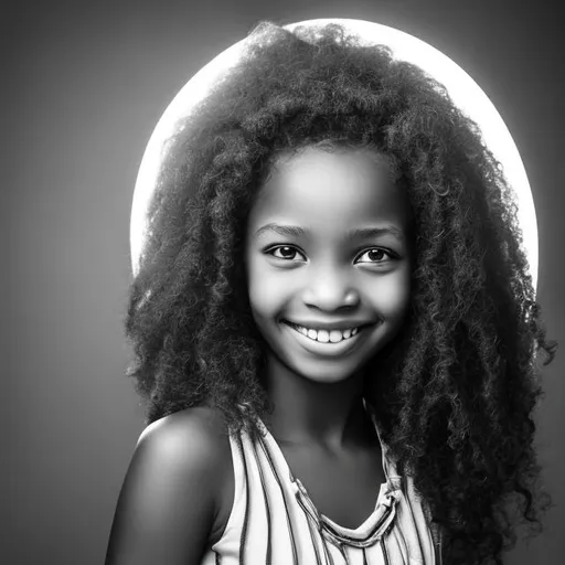 Prompt: Please create a professionally taken photograph (portrait), best quality, (8k, RAW photo, best quality, masterpiece:1.2), (realistic, photo-realistic:1.4), ultra-detailed, perfect detail, looking at the viewer, beautiful african girl smiling, long hair, white teeth, light reflections, office background, wearing, black suit, light reflections, angelic cute face, blue eyes