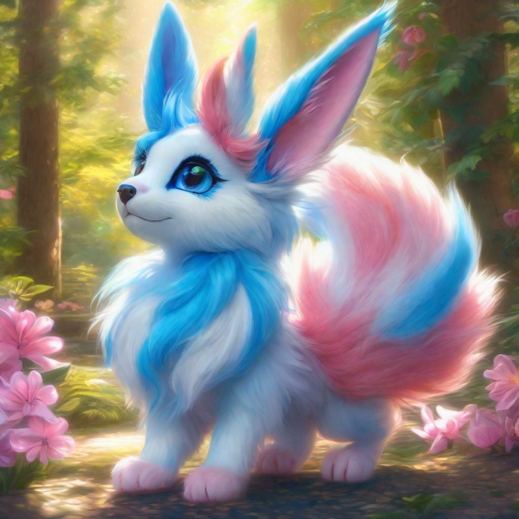 (blue Sylveon), realistic, photograph, fantasy, epic... | OpenArt