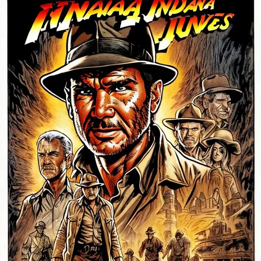 Prompt: Indiana jones drawn by Stan Lee comic