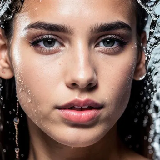 Prompt: Young  model,full body shot, wet hair, water droplets, beautiful eye, ears, nose,  volumetric lighting, highly detailed,ultra realistic, shot on nikon D850