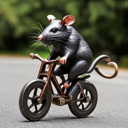 Prompt: Rat riding a bike
