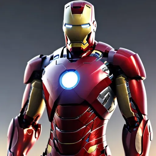 Prompt: Ironman suit in Superman suit colour theme. 3d rendering. 4k. Realistic 