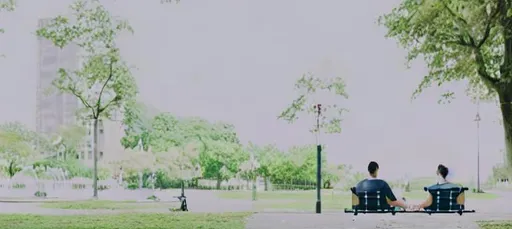 Prompt: couple sitting in park 