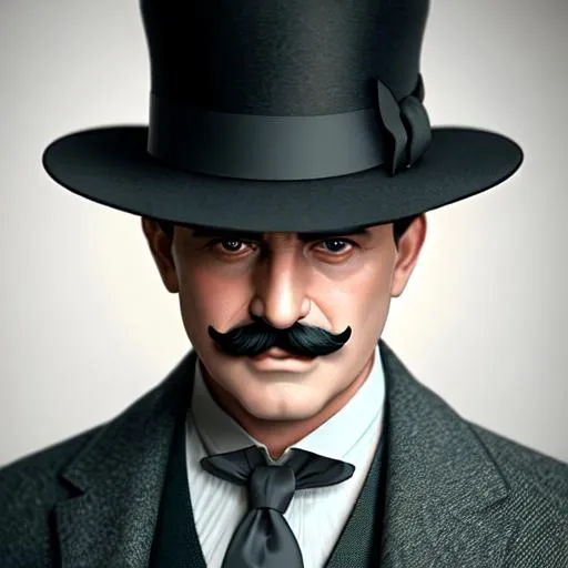 Prompt: hyperrealistic dslr film still of an actor ((Hercule Poirot)) with a mustache, wear bowler hat and white classic jacket with black papillon, stunning octane comprehensive render, inspired by istvan sandorfigreg rutkowskiunreal engine, perfect symmetry, dim volumetric cinematic lighting, extremely hyperdetailed, incredibly real lifelike attributes flesh texture, intricate, masterpiece, artstation, stunning
