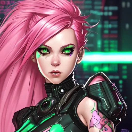 fantasy girl , concept art , pink hair , cyberpunk ,... | OpenArt