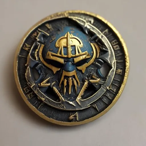 Prompt: WARHAMMER coin, surprise me