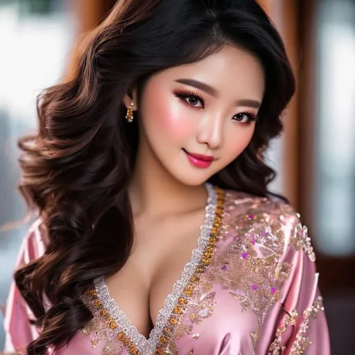 Prompt: full portrait of beautiful young college girl, (12 years old), wearing tight kimono, ((big breast)), pornstar, body tattoo, detailed full body, cleavage, detailed face, detailed body, natural make up, realistic, HDR, 4K