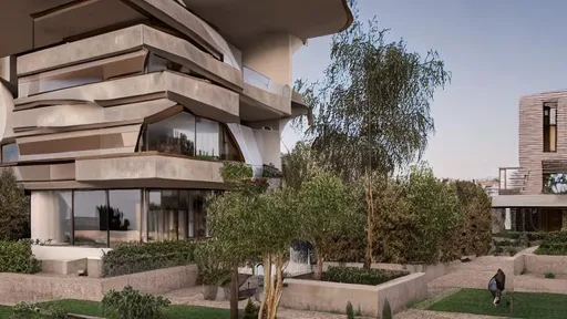 Prompt: A cinematic photo of  a modern  contemporary house  in asmara ,calatrava, salvatore dali, bosco verticale ,shaped,brick and concrete,window, glass,grid ,shaped, ortoghonal, native landscaping, mir rendering, ar 16:9 v5.1