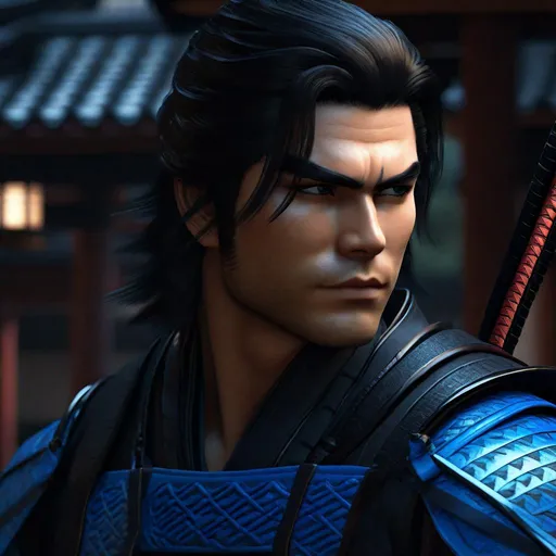 Prompt: Portrait of {  Ninja  Grayson Nightwing } in  {edo era Japan}, perfect composition, hyperrealistic, super detailed, 8k, high quality, trending art, trending on artstation, sharp focus, studio photo, intricate details, highly detailed,happy face, by greg rutkowski