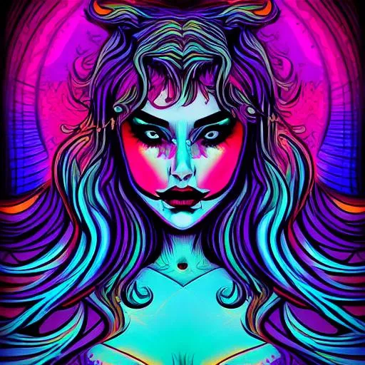 LISA FRANK {BAPHOMET} illustration, vector, extremel... | OpenArt