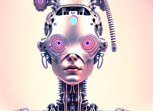Prompt: Photorealistic portrait Futuristic Robot , Intricately detailed, 8k resolution, artby Rene Cuvos Nam Das