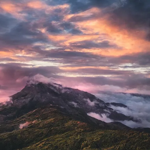 Clouds fighting each other under sunset on top of a... | OpenArt