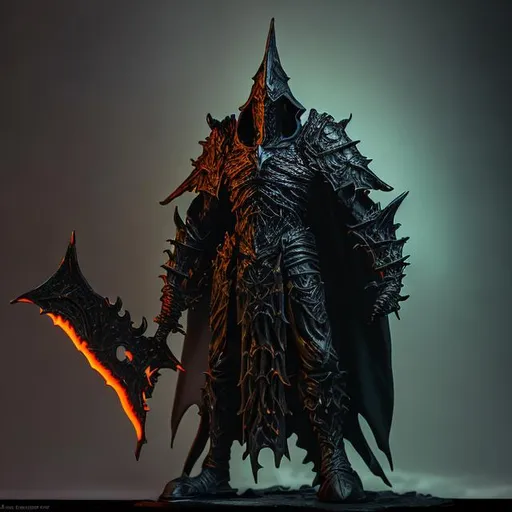 Prompt: A Nazgûl with orange glowing eyes